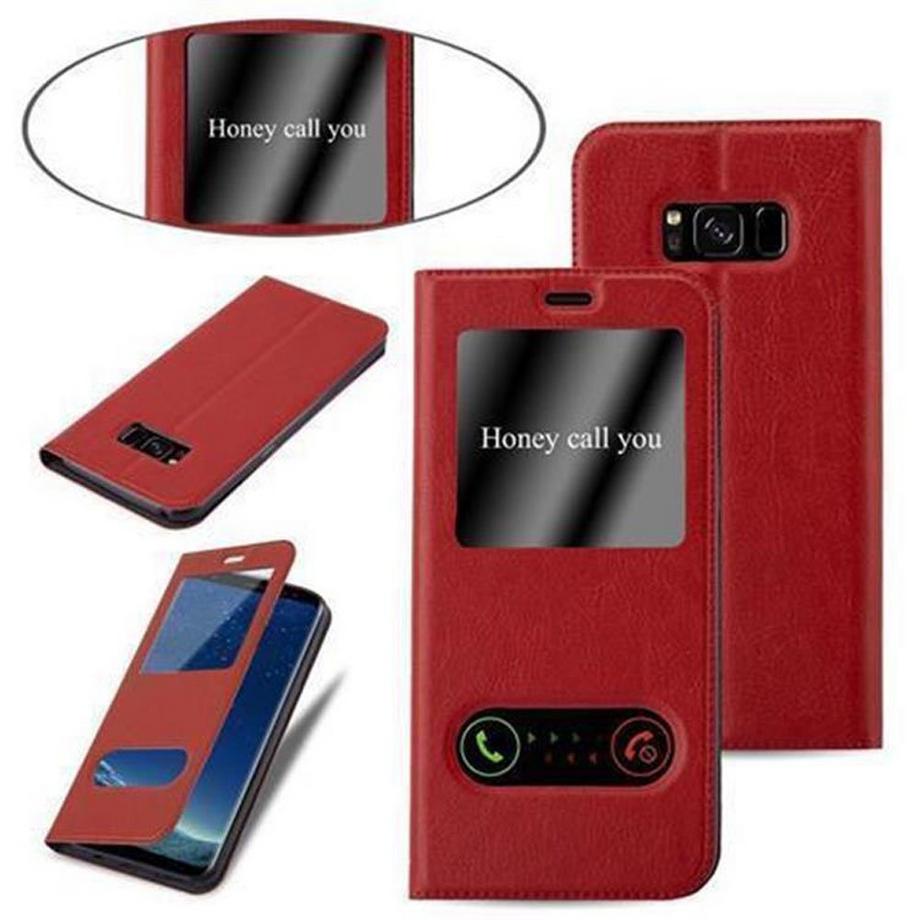 Cadorabo  Housse compatible avec Samsung Galaxy S8 - Coque de protection avec fermeture magnétique, fonction de support et 2 fenêtres de visualisation 