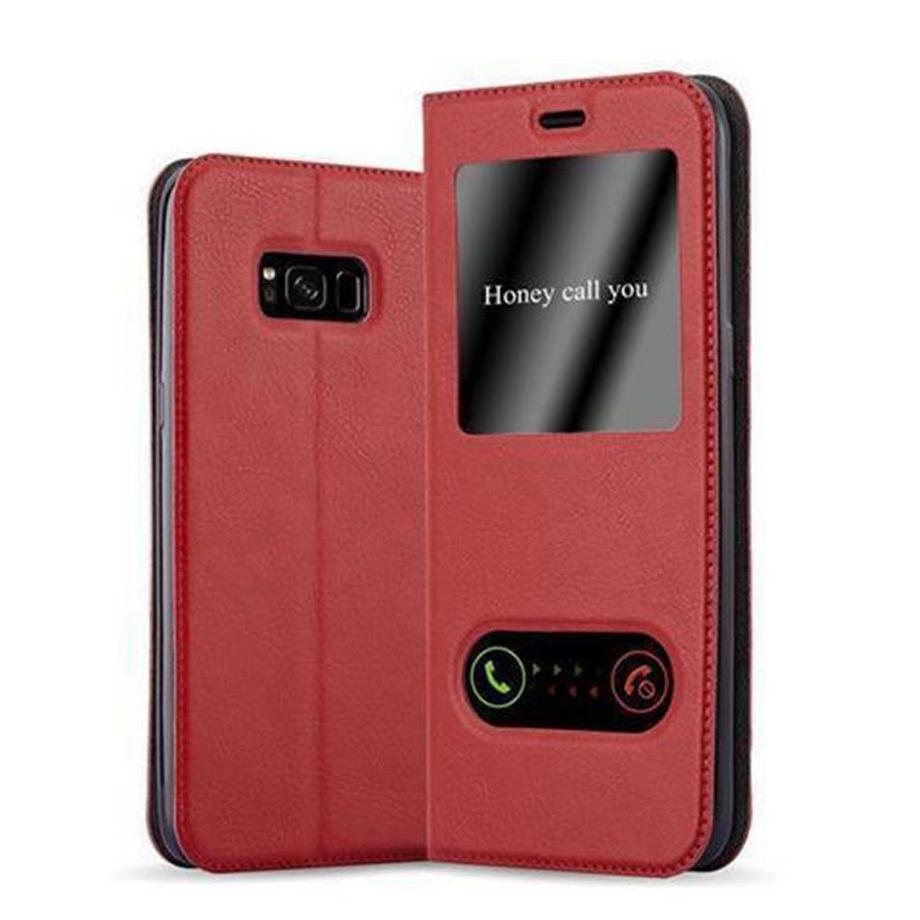 Cadorabo  Housse compatible avec Samsung Galaxy S8 - Coque de protection avec fermeture magnétique, fonction de support et 2 fenêtres de visualisation 