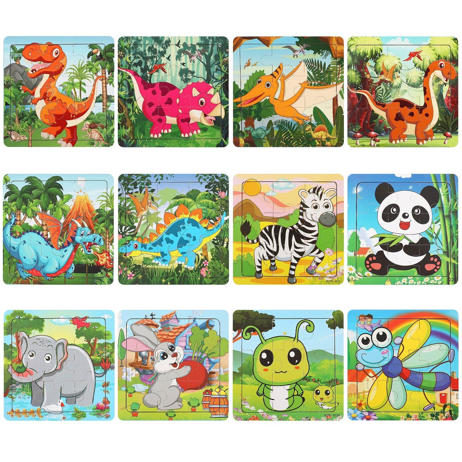 Activity-board  Puzzles d'animaux en bois et sac d'organisation pour chaque puzzle pour les enfants 