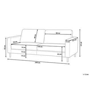 Beliani Canapé 3 places en Cuir PU Minimaliste SAVALEN  