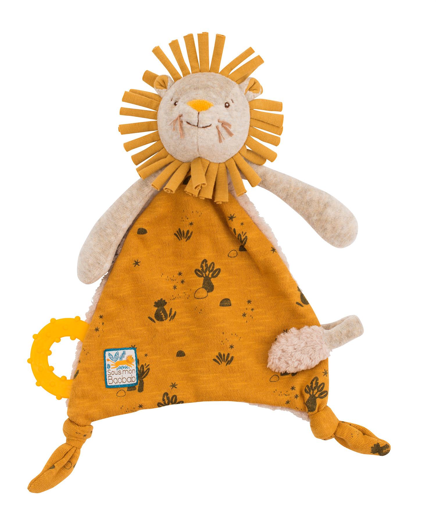 Moulin Roty  Doudou attache-tétine lion, Sous mon baobab, Moulin Roty 