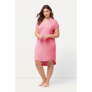 Ulla Popken  Chemise de nuit oversize, décolleté en V, manches courtes et col de chemise 