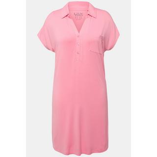 Ulla Popken  Chemise de nuit oversize, décolleté en V, manches courtes et col de chemise 