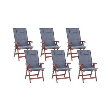 Lot de 6 chaises en Acacia Traditionnel TOSCANA