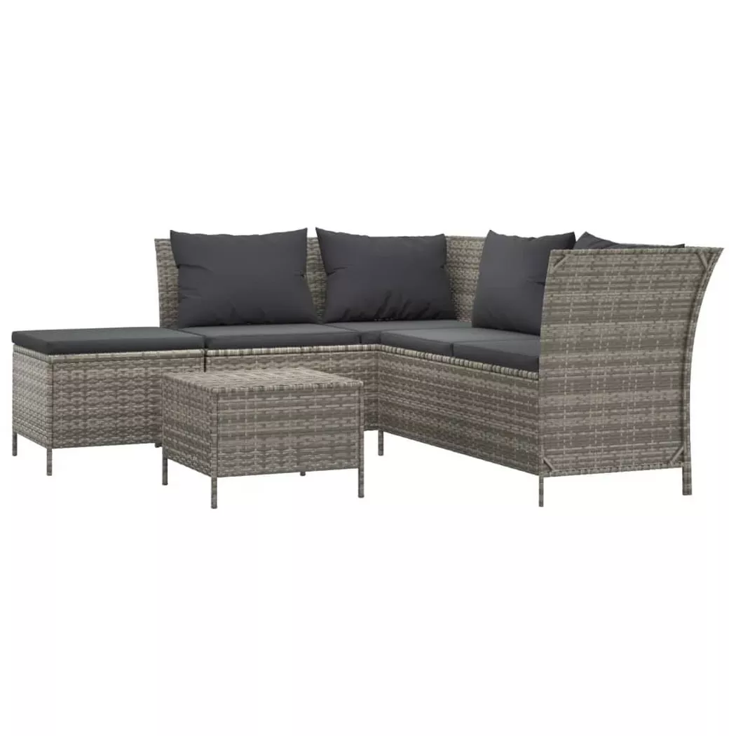 VidaXL - Ensemble de salon de jardin rotin synthétique, One Size, Gris