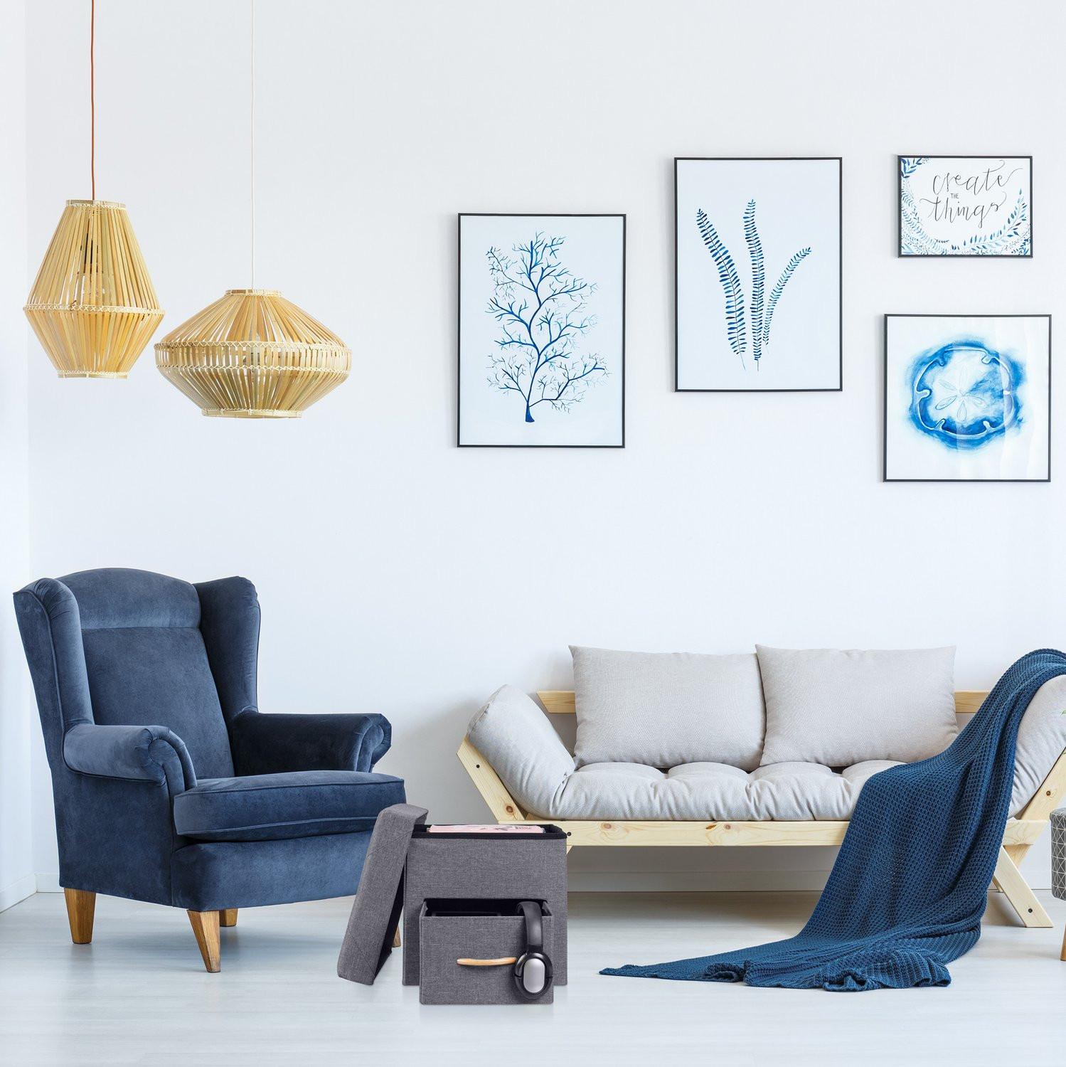 B2X Grauer Hocker mit Stauraum  