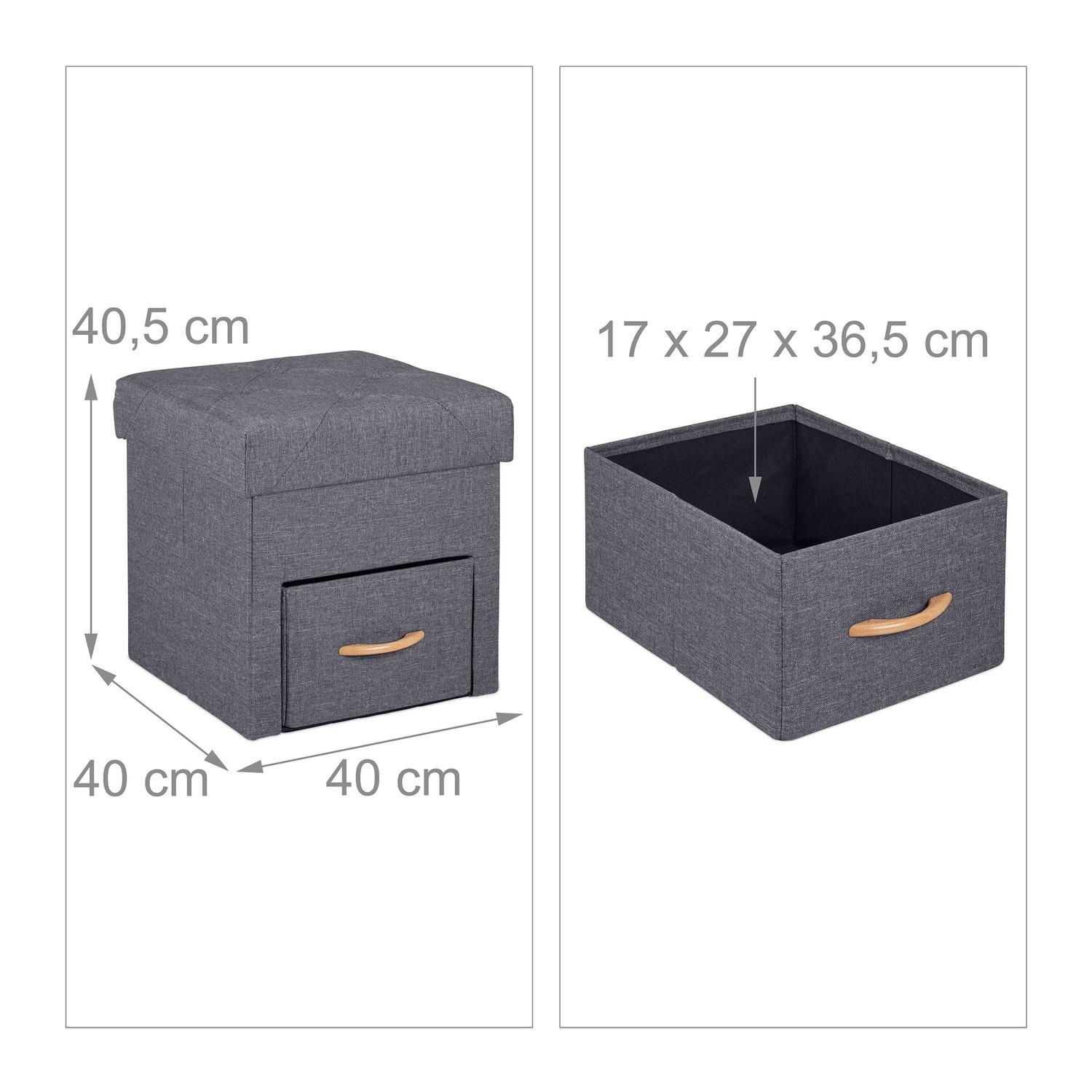 B2X Grauer Hocker mit Stauraum  