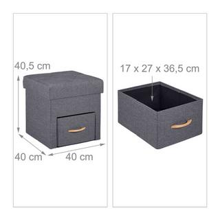 B2X Grauer Hocker mit Stauraum  