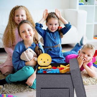 B2X Grauer Hocker mit Stauraum  