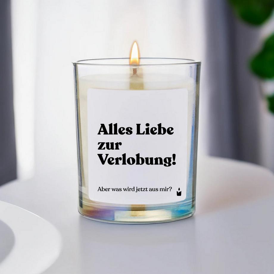 CandleHand Bougie parfumée Woody Alles Liebe zur Verlobung! Aber was wird jetzt aus mir?  