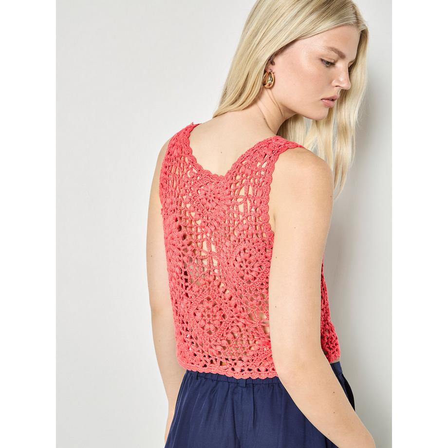 APRICOT Diamant Handstrick Crop Top  