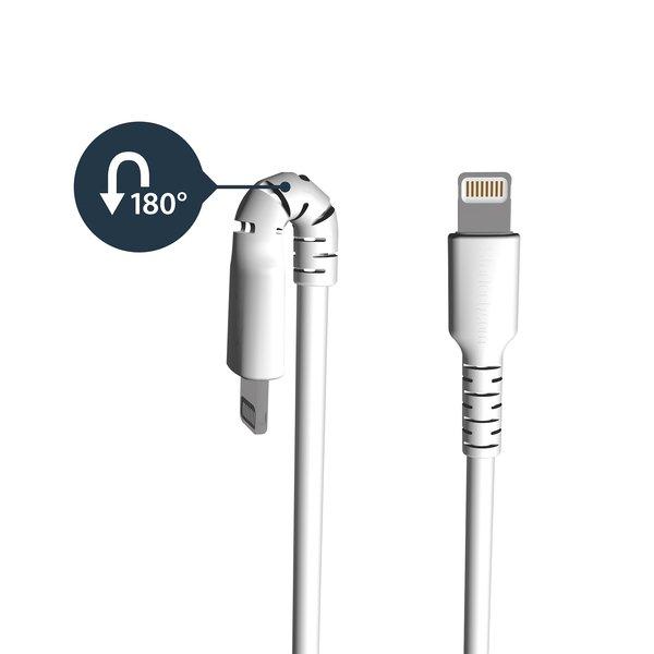 STARTECH.COM  Câble USB-A vers Lightning Blanc Robuste 1m - Câble de Charge/Synchronisation de Type A vers Lightning en Fibre Aramide - iPad/iPhone 12 - Certifié Apple MFi 