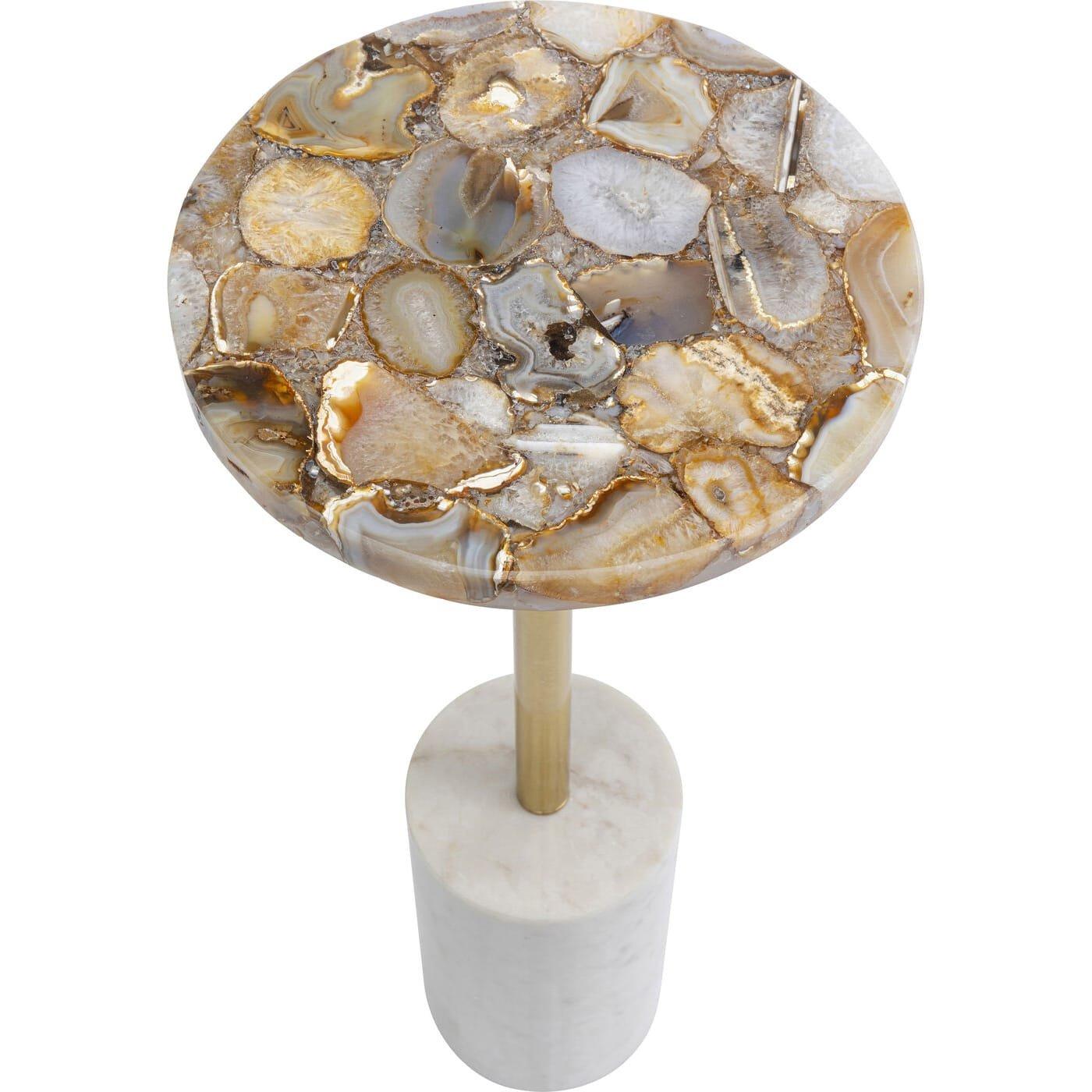 KARE Design Table d'appoint Agate Base blanche ronde 25  