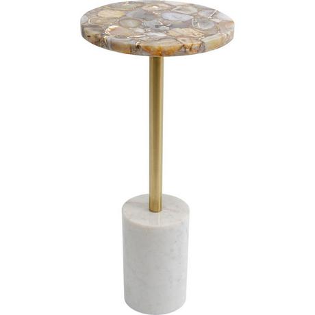 KARE Design Table d'appoint Agate Base blanche ronde 25  