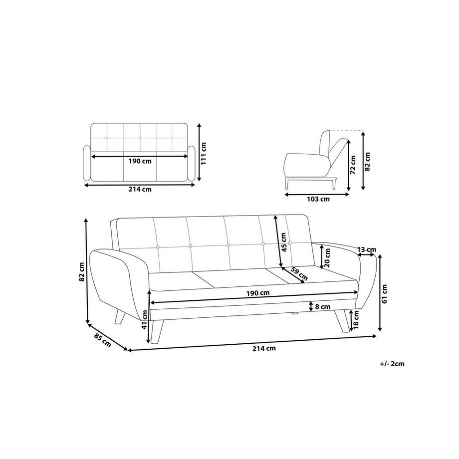 Beliani 3 Sitzer Sofa aus Stoff Klassisch FLORLI  