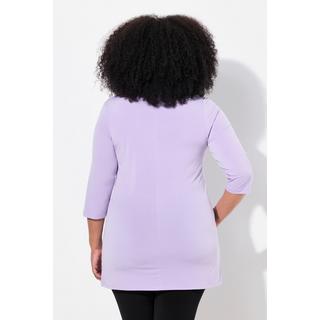 Ulla Popken  Longshirt, Ringmuster, Rundhals, 3/4-Arm 