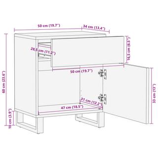 VidaXL Table de chevet bois  