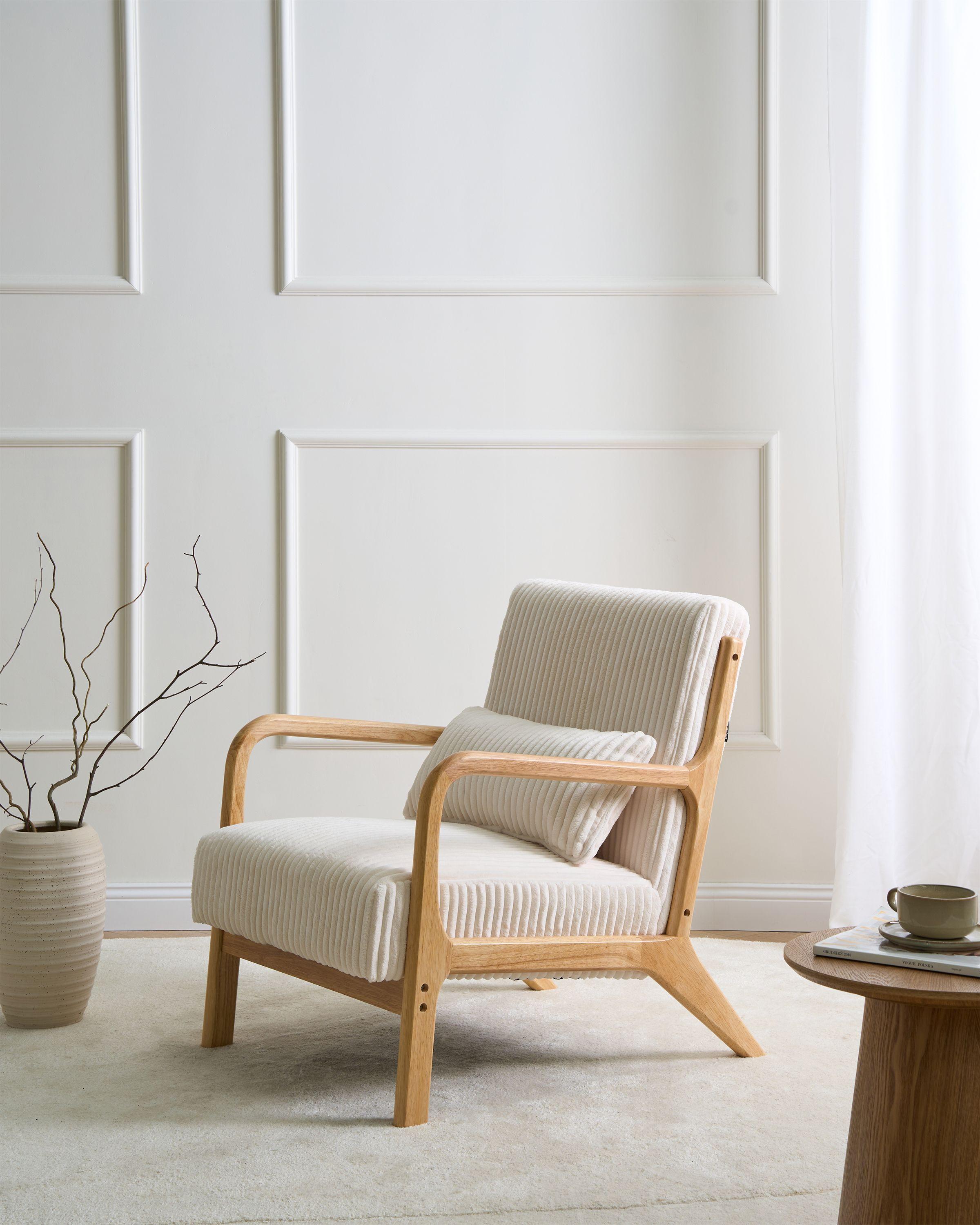 Beliani Fauteuil en Velours côtelé Rétro SORSELE  