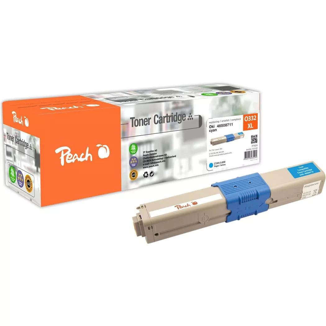 Peach – Toner OKI 46508711 Cyan, One Size