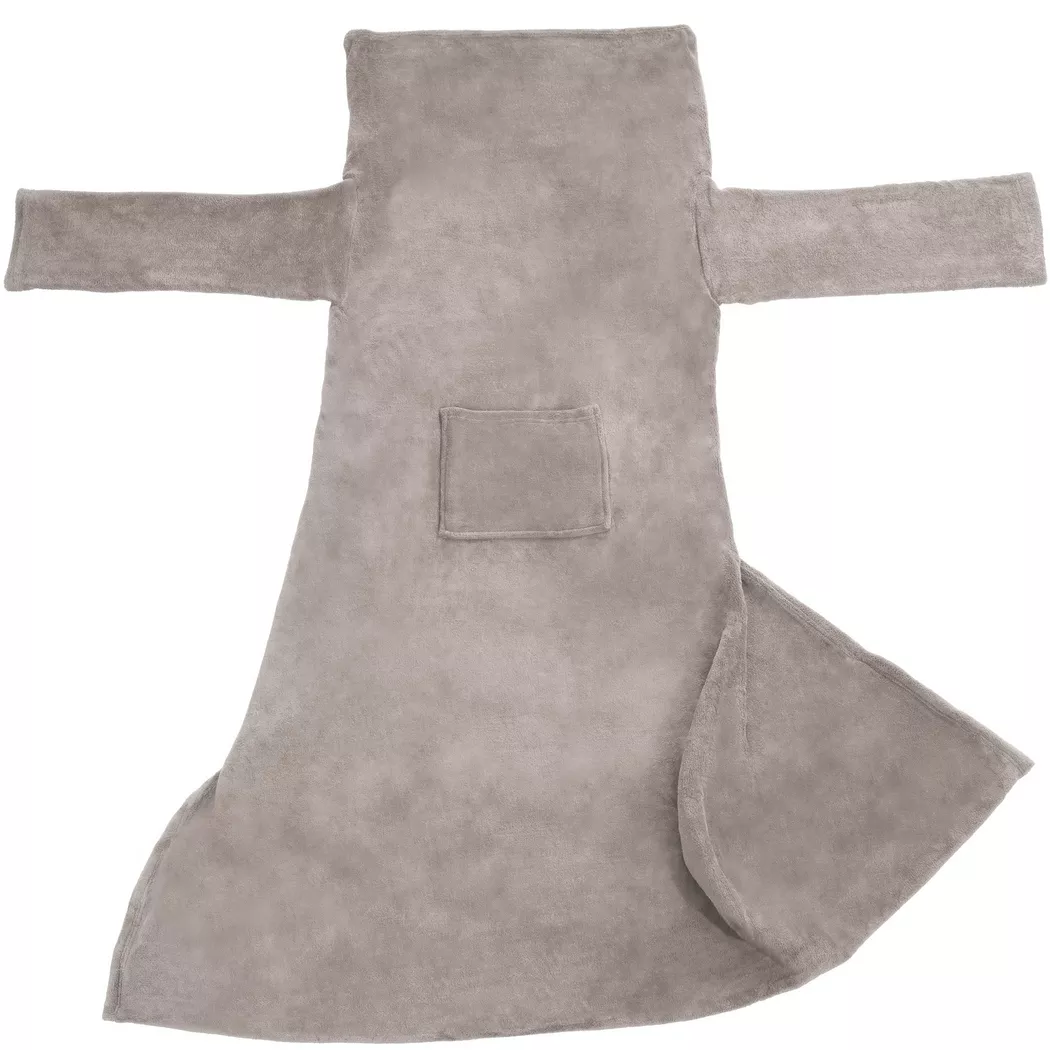 tectake 2 Blankets With Sleeves in Grey | Size: 170 cm x 200 cm