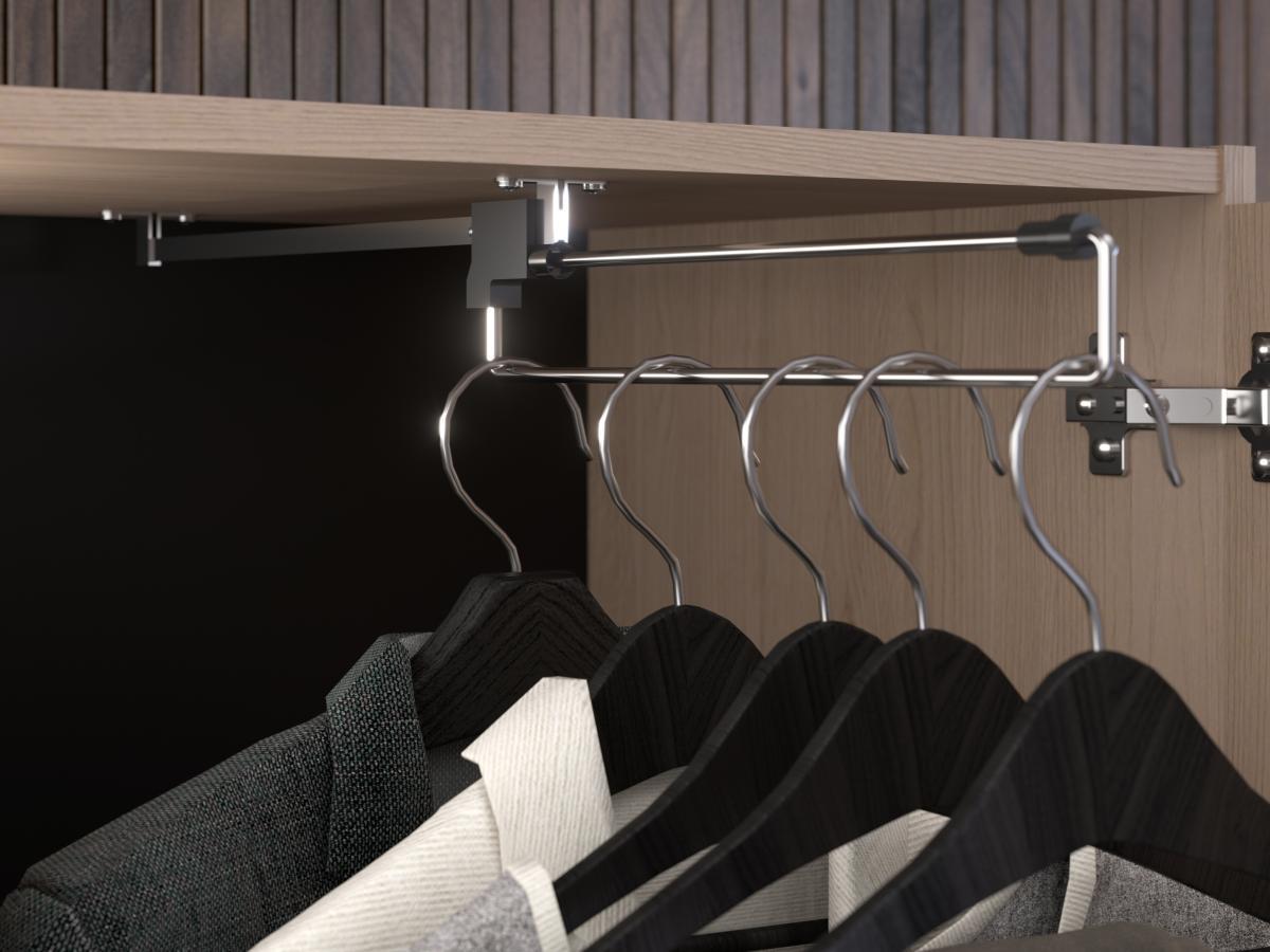 Vente-unique Bett mit Stauraum & LEDs + Lattenrost - 160 x 200 cm - Naturfarben & Schwarz - VELONA  