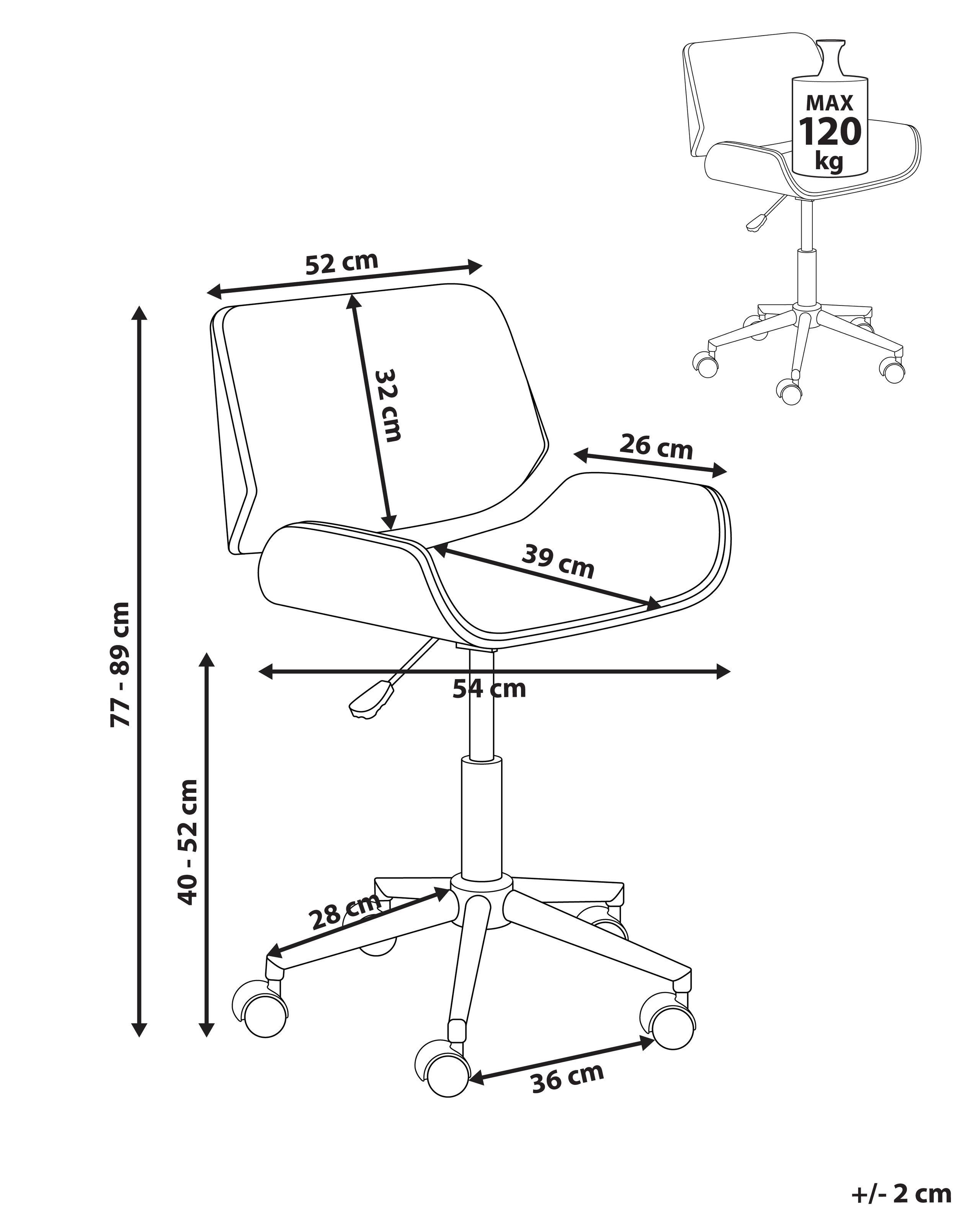 Beliani Chaise de bureau en Cuir PU Rétro TOTOWA  