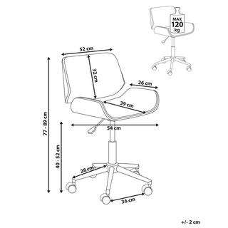 Beliani Chaise de bureau en Cuir PU Rétro TOTOWA  