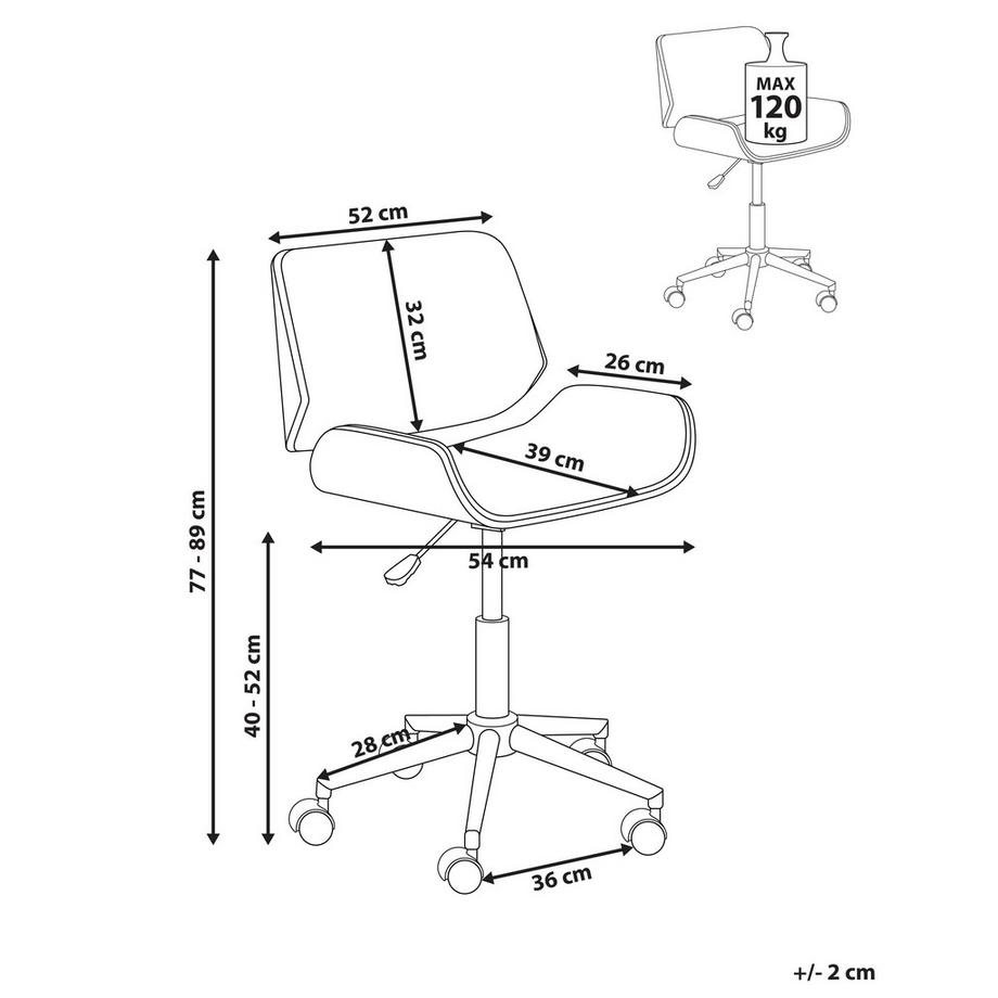 Beliani Sedia da scrivania en Pelle sintetica Retrò TOTOWA  