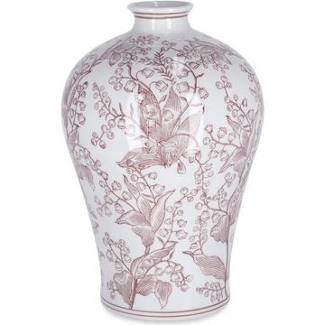 Vase Cai rouge blanc 32