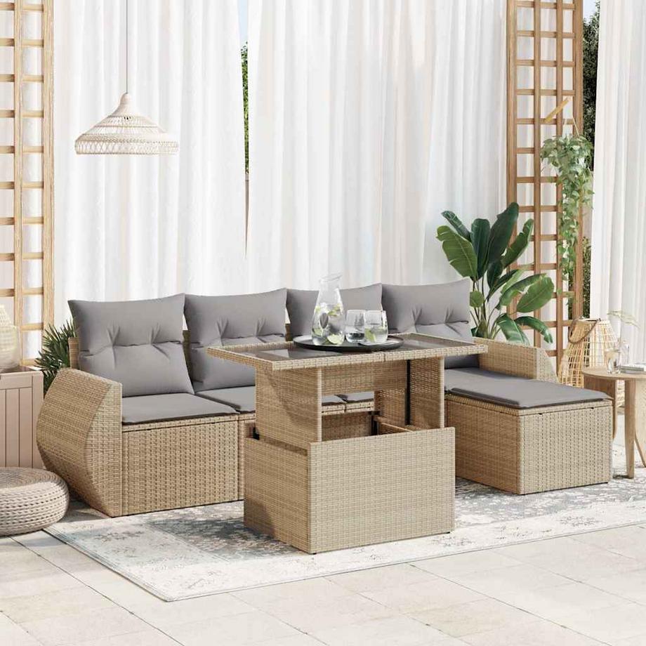 VidaXL Ensemble de canapés de jardin rotin synthétique  