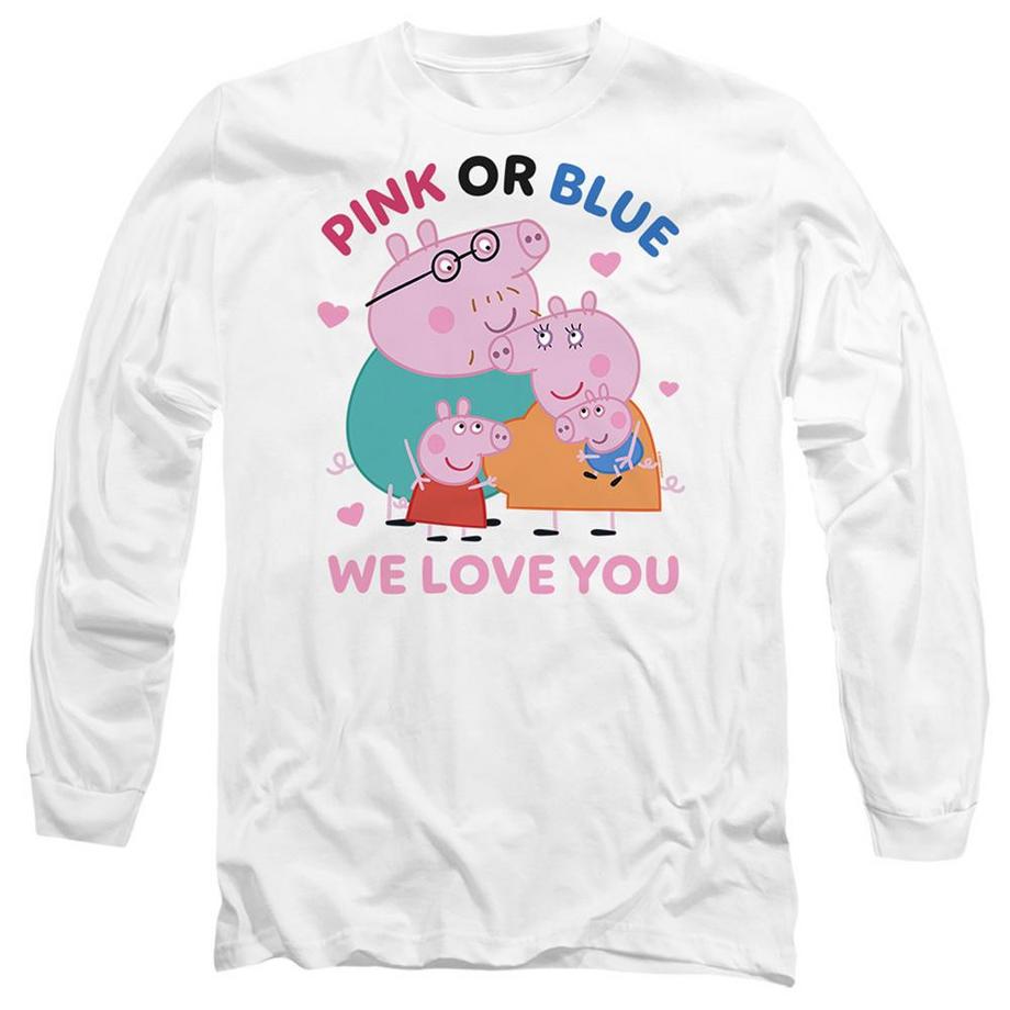 Pink Or Blue We Love You T-Shirt, Langärmlig