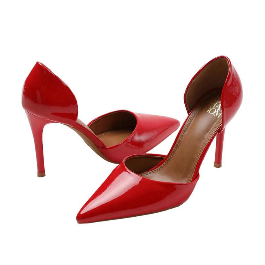 Where's That From Athens Talons Hauts Faux Cuir Verni  