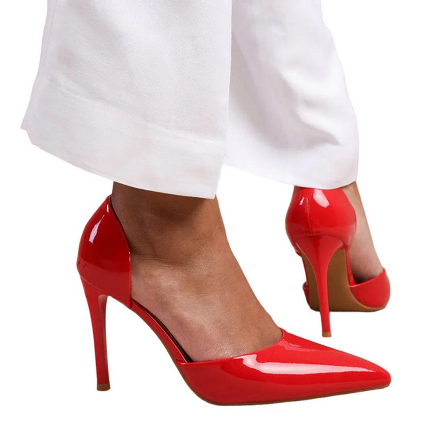 Where's That From Athens Talons Hauts Faux Cuir Verni  
