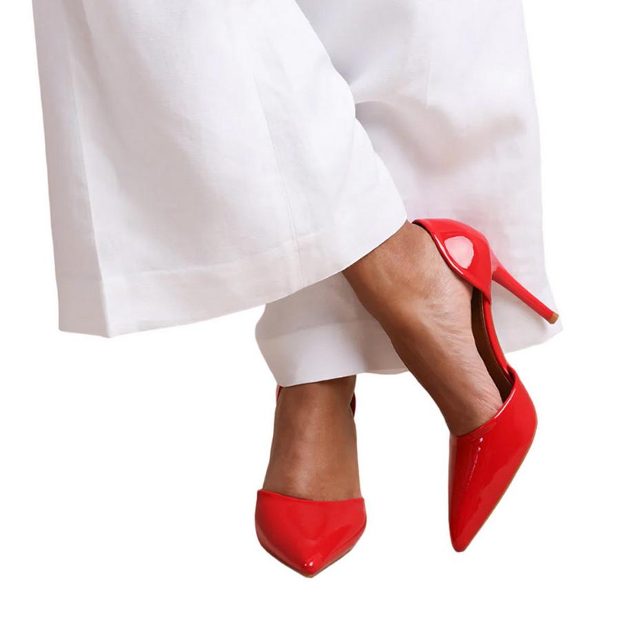 Where's That From Athens Talons Hauts Faux Cuir Verni  