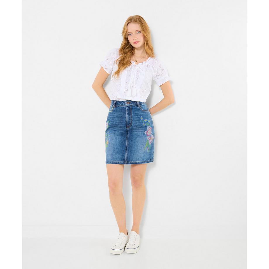 Joe Browns Bestickter Stretch Denim Minirock  