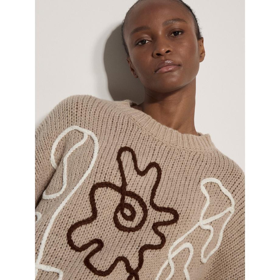 APRICOT Oversized Cornelli bestickter Pullover  