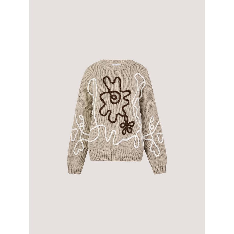 APRICOT Oversized Cornelli bestickter Pullover  