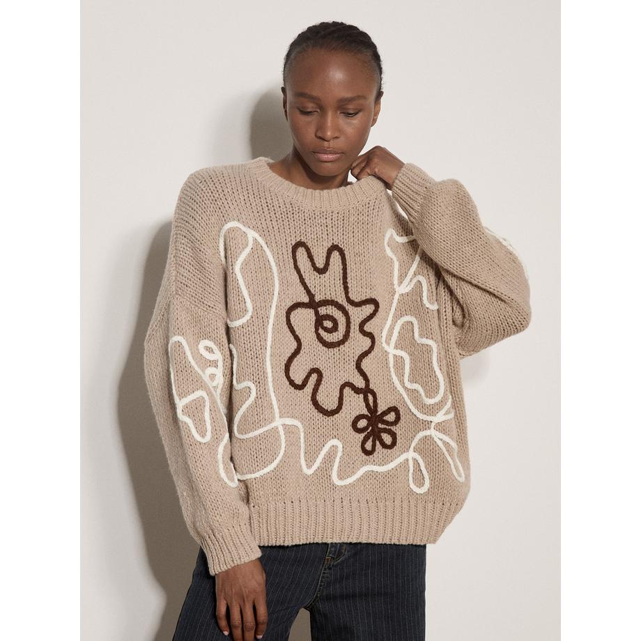 Pull oversize brodé « Cornelli »