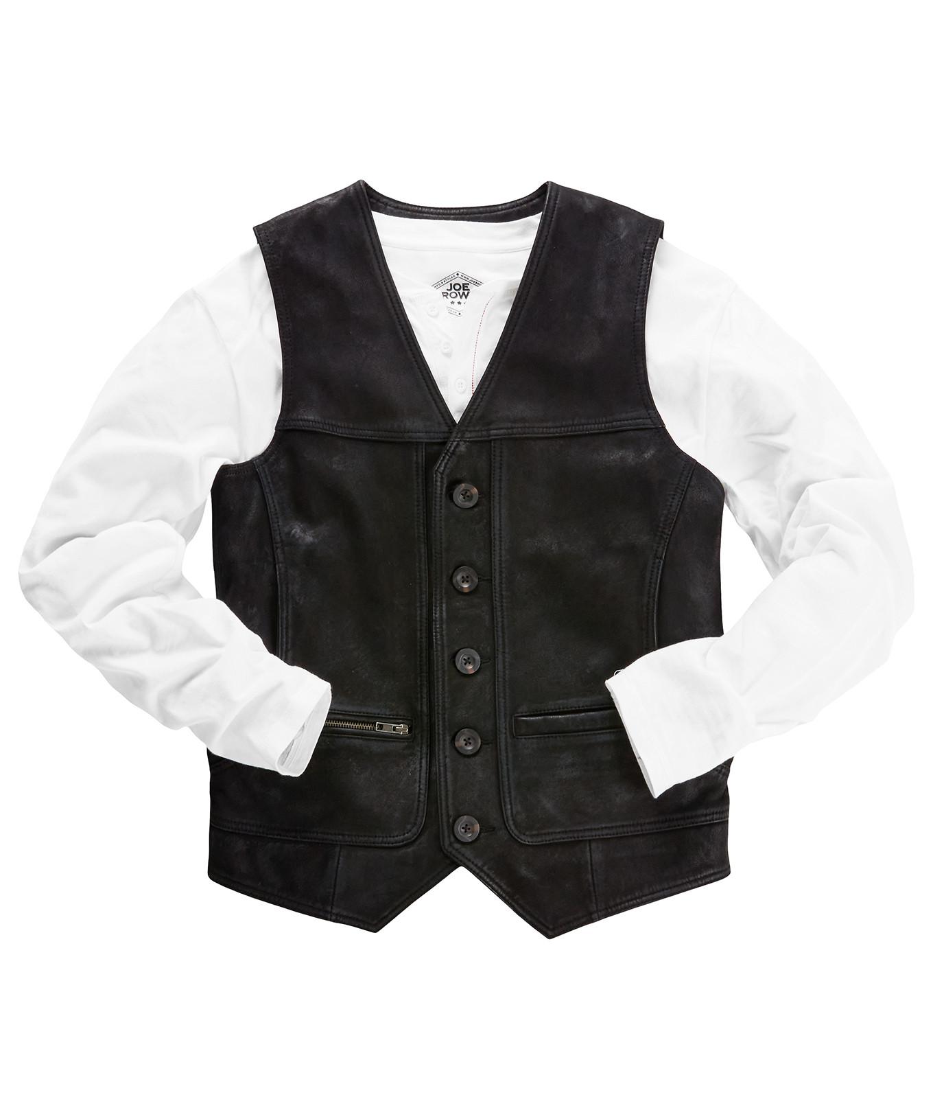 Joe Browns Gilet Biker in Pelle Scamosciata  