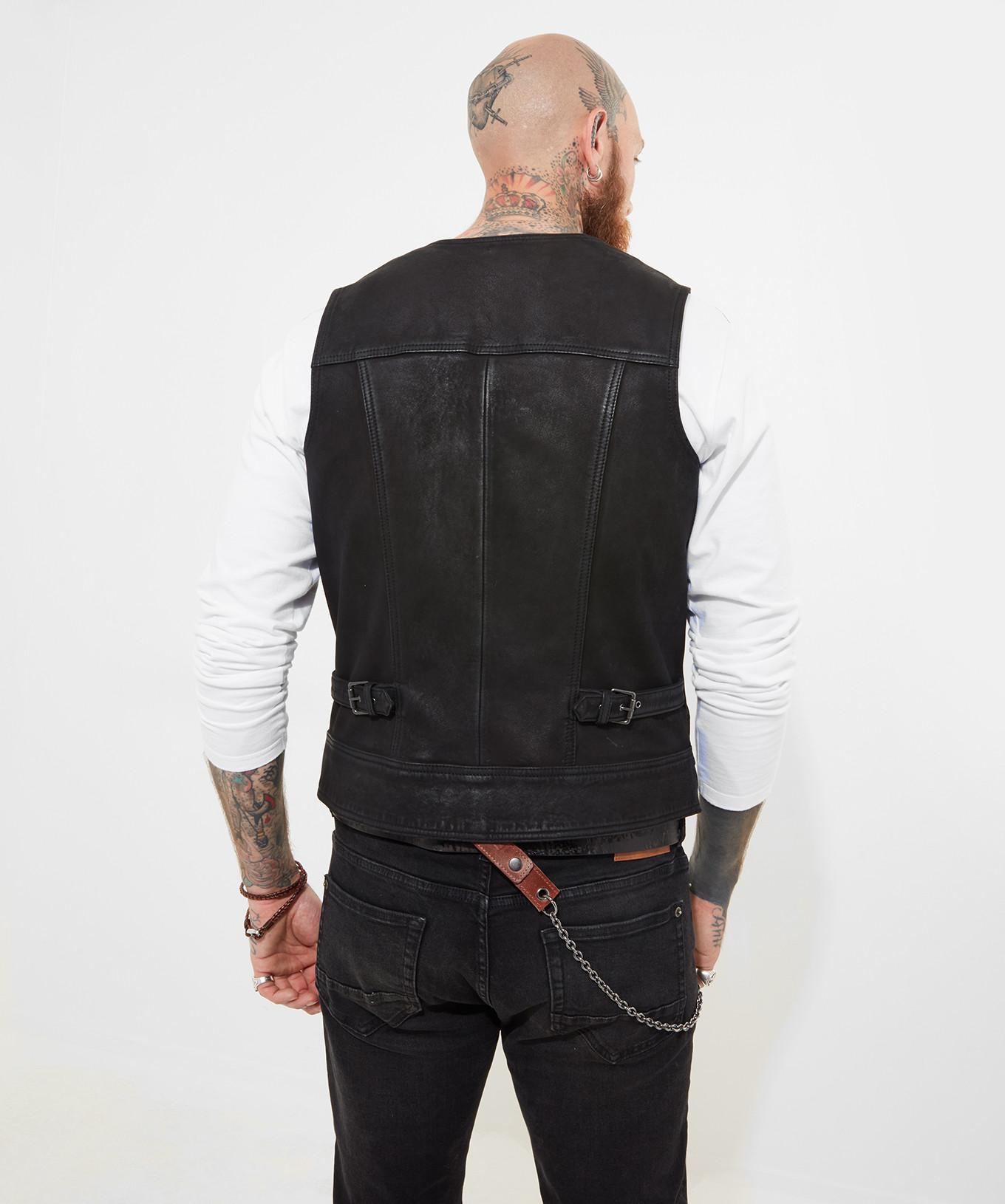 Joe Browns Gilet Biker in Pelle Scamosciata  