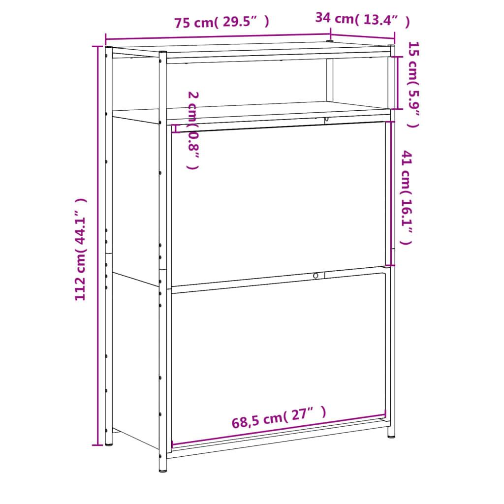 VidaXL Armoire à chaussures bois d'ingénierie  