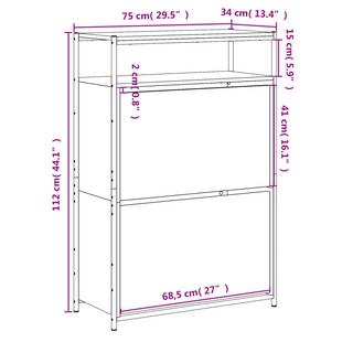 VidaXL Armoire à chaussures bois d'ingénierie  