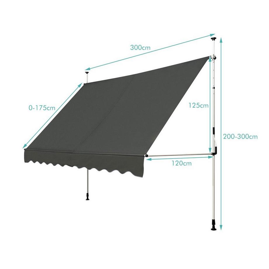 Northix Einziehbare Markise, höhenverstellbar  
