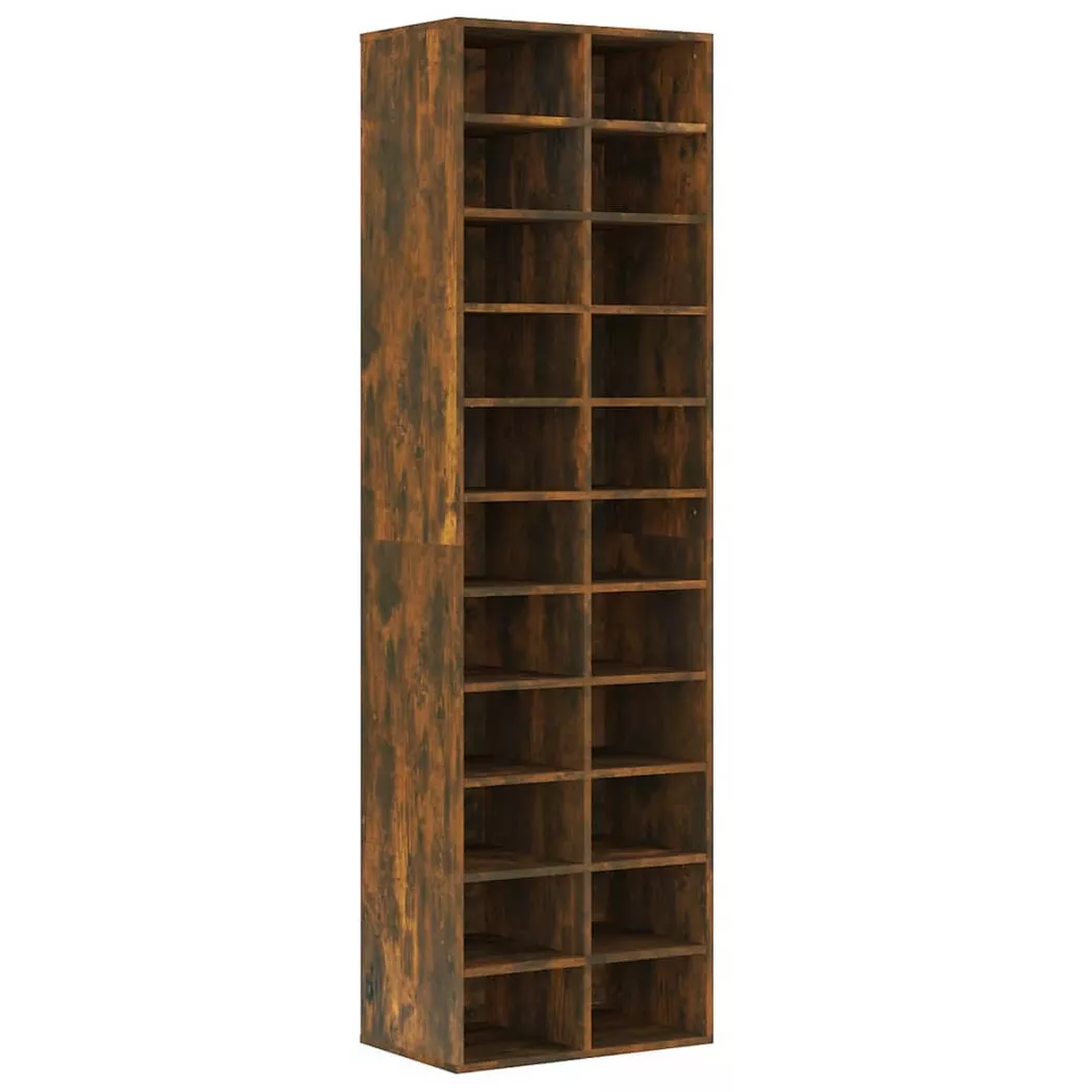 vidaXL Meuble à chaussures Chêne fumé 54x34x183 cm Bois d'ingénierie