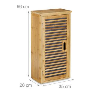 B2X Wandschrank für Badezimmer Bambus 2 Regale  