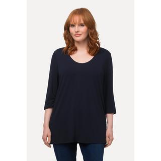 Ulla Popken  T-shirt manches 3/4, profond décolleté rond 