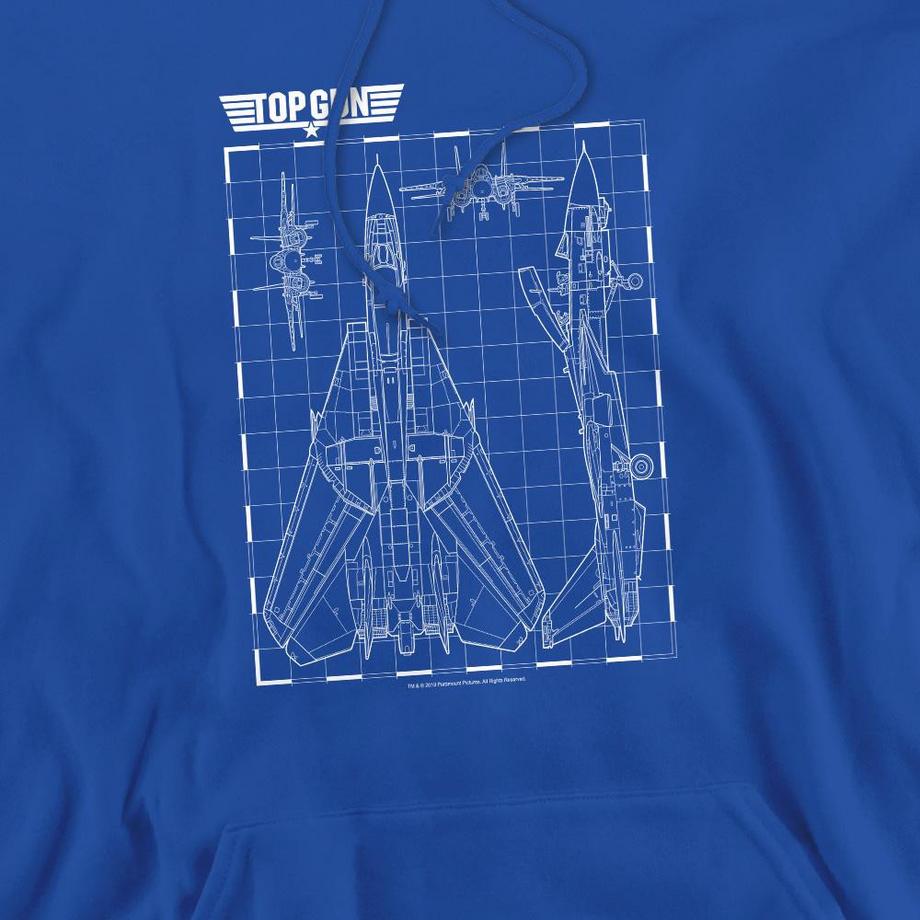 Top Gun Top Gun Blueprint Print Kapuzenpullover  