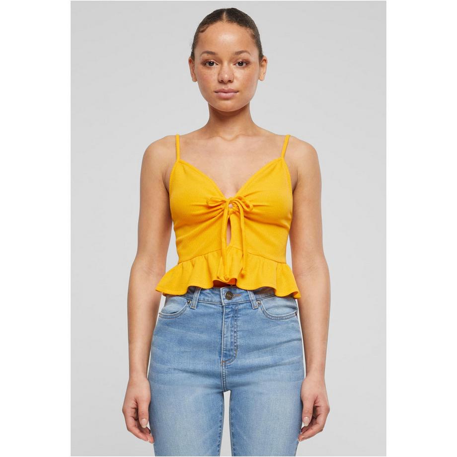 URBAN CLASSICS Waffel Piqué Rüschen Tanktop  