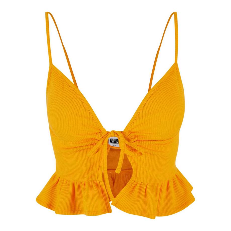 tanktop mit rüschen aus waffelpiqué, damen