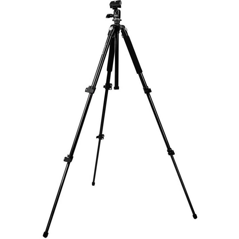 Mantona  Scout Stativ Treppiede 1/4 pollice, 3/8 pollice Altezza operativa=45 - 142 cm Nero Testa a sfera 
